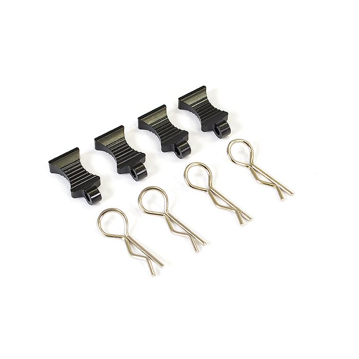 Fastrax Pro Aluminium Easypull Tabs & Bodyclips (4pc) - Black