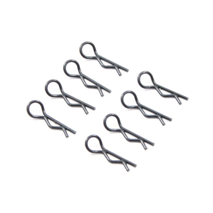 FASTRAX Small Body Clips for 1/10 RC Model Cars (8) - Black