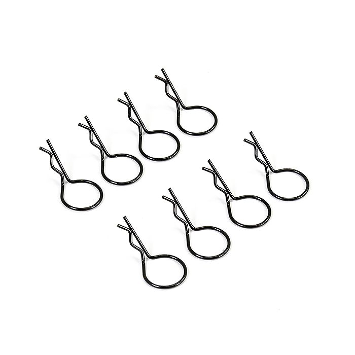 Fastrax Big Large Body Clips Pins (8) for RC Model Cars - Black