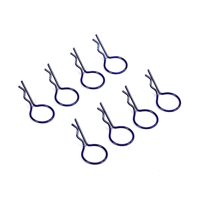 Fastrax Big Large Body Clips Pins (8) for RC Model Car - Metallic Blue