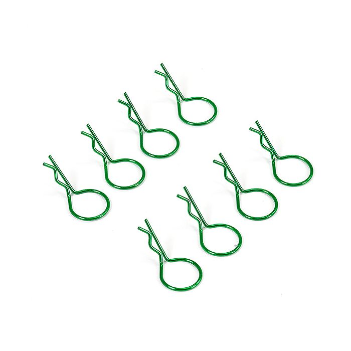 Fastrax Big Large Body Clips Pins (8) for RC Model Car - Metallic Green