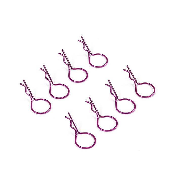 Fastrax Big Large Body Clips Pins (8) for RC Model Car - Metallic Purple