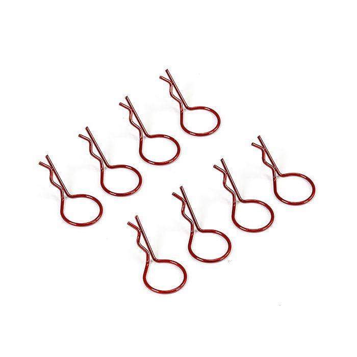 Fastrax Big Large Body Clips Pins (8) for RC Model Car - Metallic Red