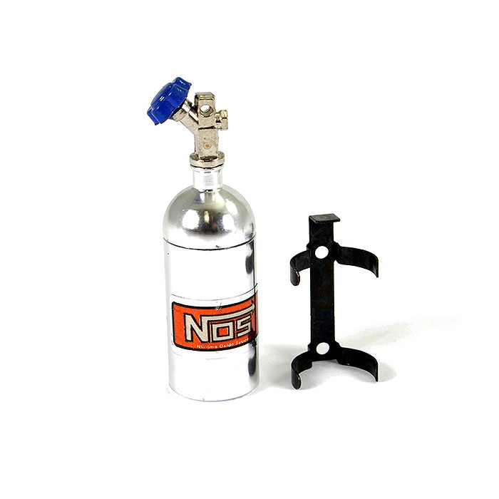 Fastrax RC Scale Model Car Aluminium NOS Nitrous Bottle & Mount - Silver