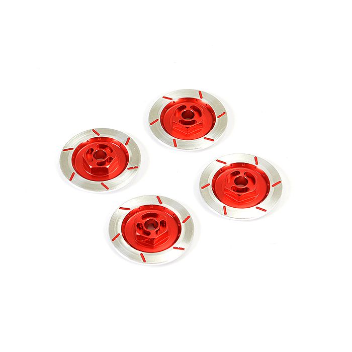 Fastrax RC Scale Model Car Aluminium Disc Brake W/Wheel Hex (4pc) - Red