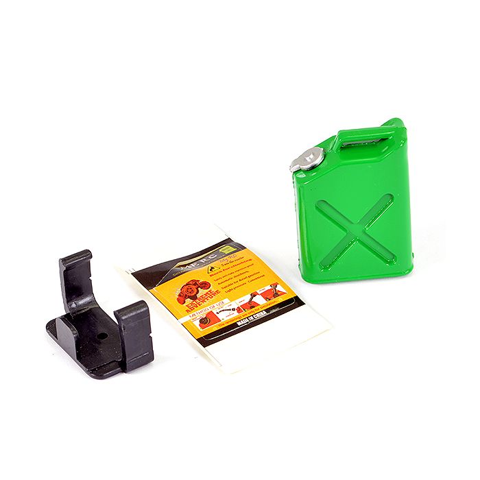 Fastrax RC Scale Model Car Painted Fuel Jerry Can & Mount - Green