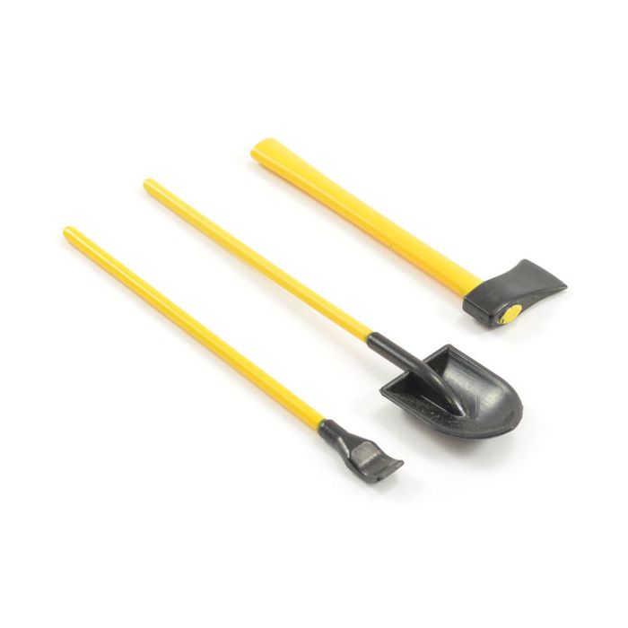 Fastrax RC Scale Model Car 3-Piece Painted Hand Tools Shovel/Axe/Pry Bar