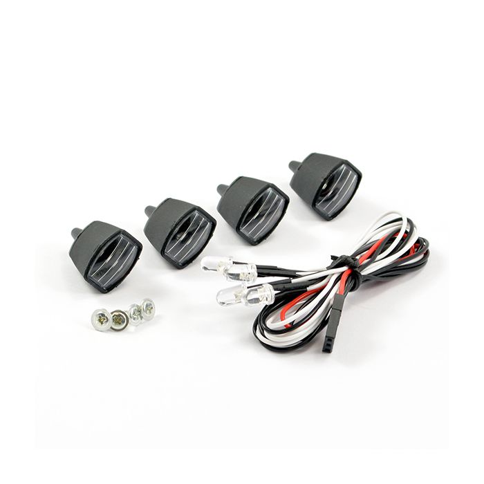 Fastrax RC Scale Model Car Light Set W/Led,Lenses Wire Connector 4pc - Rectangle