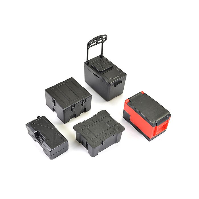 Fastrax RC Scale Model Car Scale 5pc Tool & Cooler Case Set - Black
