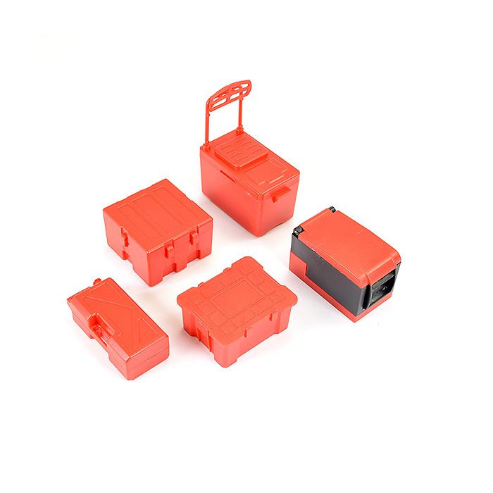 Fastrax RC Scale Model Car Scale 5pc Tool & Cooler Case Set - Red