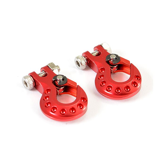 Fastrax RC Scale Model Car Deluxe Aluminium Winch Hook (2pc) - Red