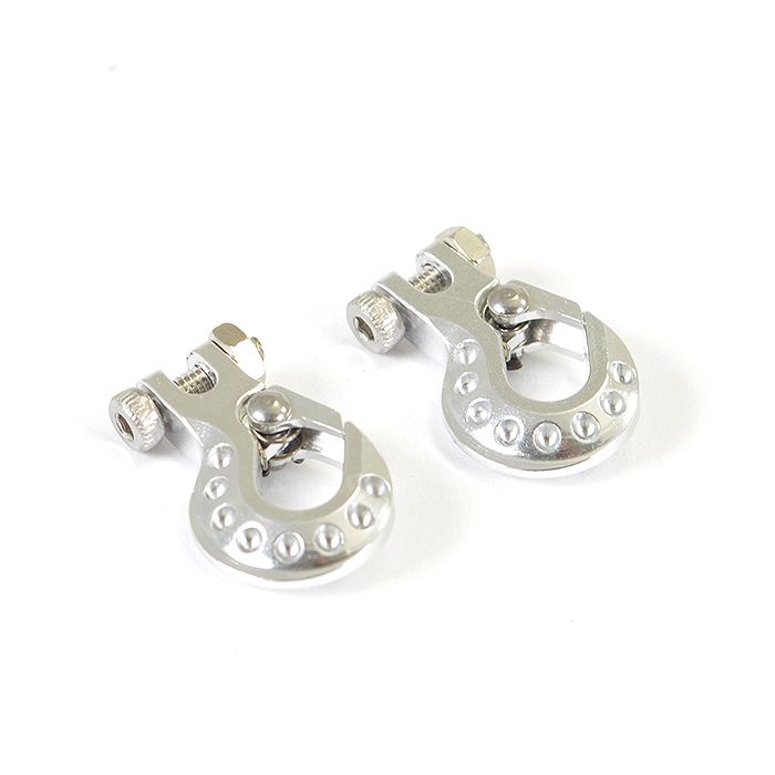 Fastrax RC Scale Model Car Deluxe Aluminium Winch Hook (2pc) - Silver