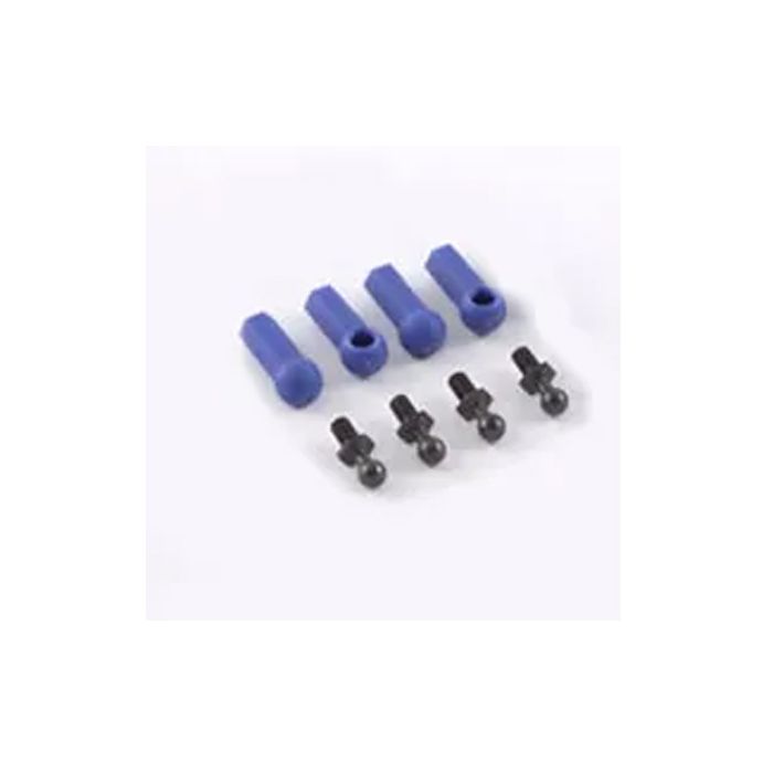 Fastrax Ball Joint Cups & Studs (x4) For RC Car Helicopter - Blue
