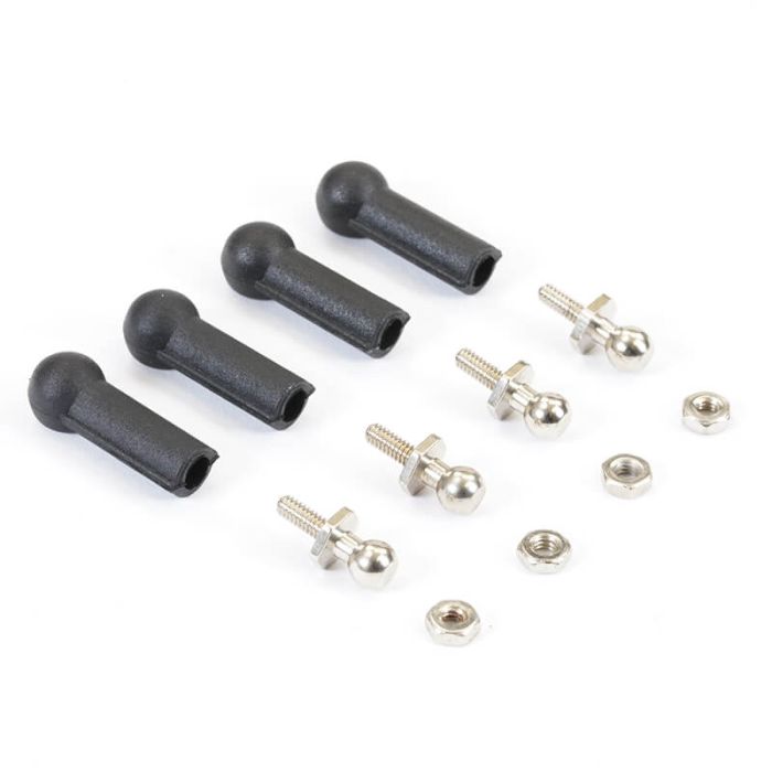 Fastrax Ball Joint Cups & Studs (x4) For RC Car Helicopter – Black
