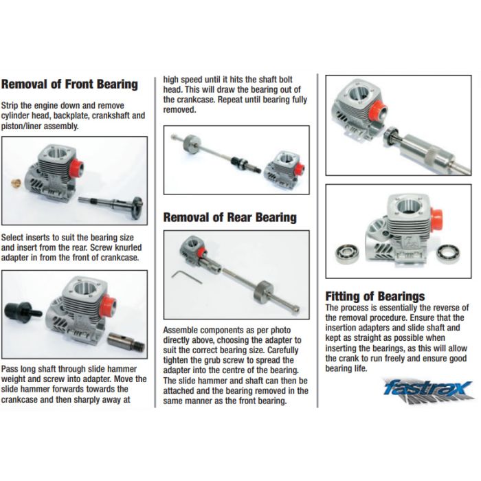 FASTRAX 1:8 RC Model Car .21 Engine Crankcase Bearing Removal / Insertion Tool