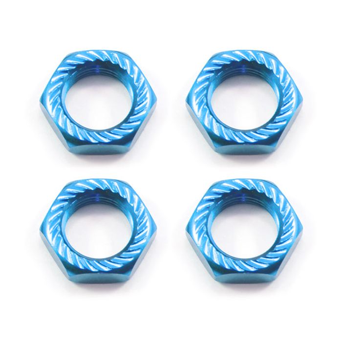 Fastrax 17mm X 1.0 Blue Serrated Wheel Nuts fits RC8 (4Pcs)