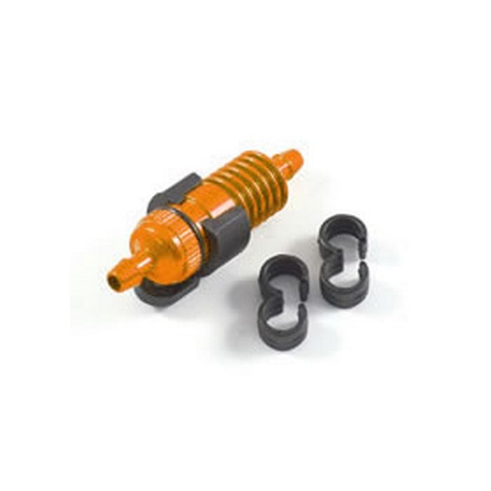 FASTRAX BURNT ORANGE FUEL FILTER w/MOUNT/FUEL TUBE CLIPS