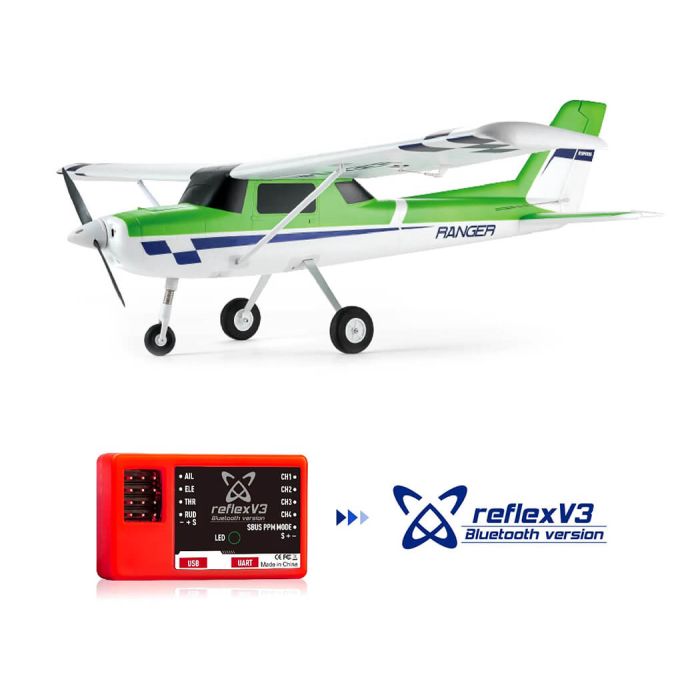 FMS 1220mm Ranger EP V2 ARTF (no Tx/Rx/Batt) RC Trainer Plane w/Gyro – Green