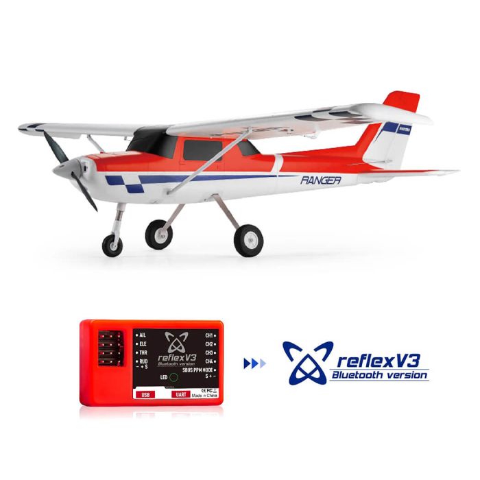 FMS 1220mm Ranger EP V2 ARTF (no Tx/Rx/Batt) RC Trainer Plane w/Gyro – Red
