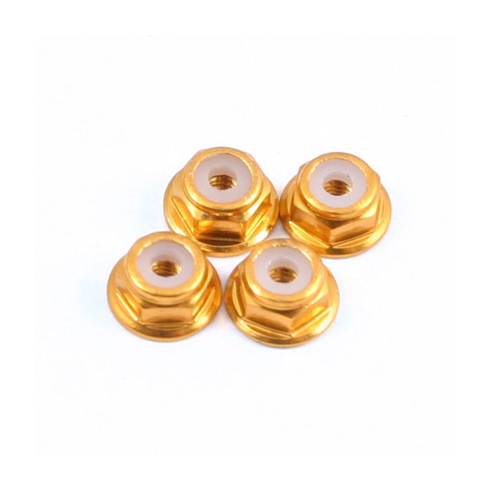 Fastrax M2 Gold Flanged Locknuts 4Pcs