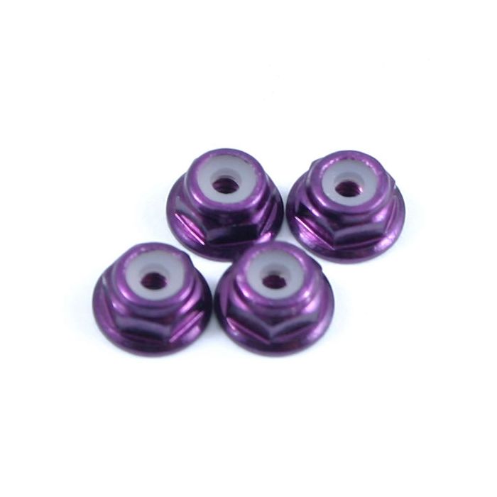 Fastrax M2 Purple Flanged Locknuts 4Pcs