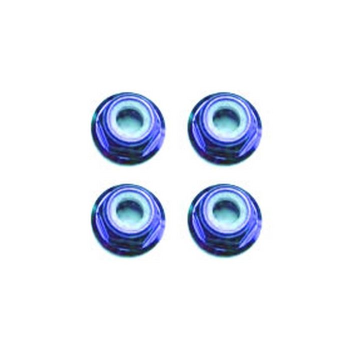 FASTRAX M3 BLUE FLANGED LOCKNUTS 4PCS