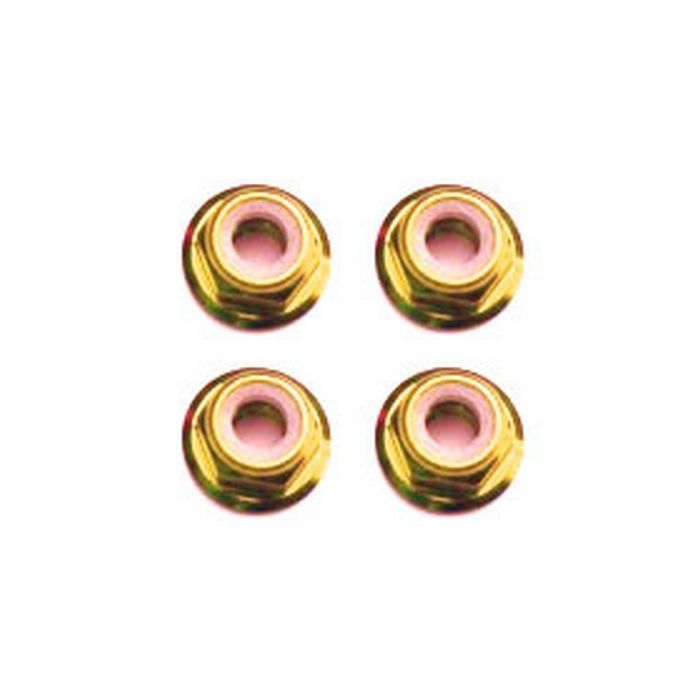 FASTRAX M3 GOLD FLANGED LOCKNUTS 4PCS