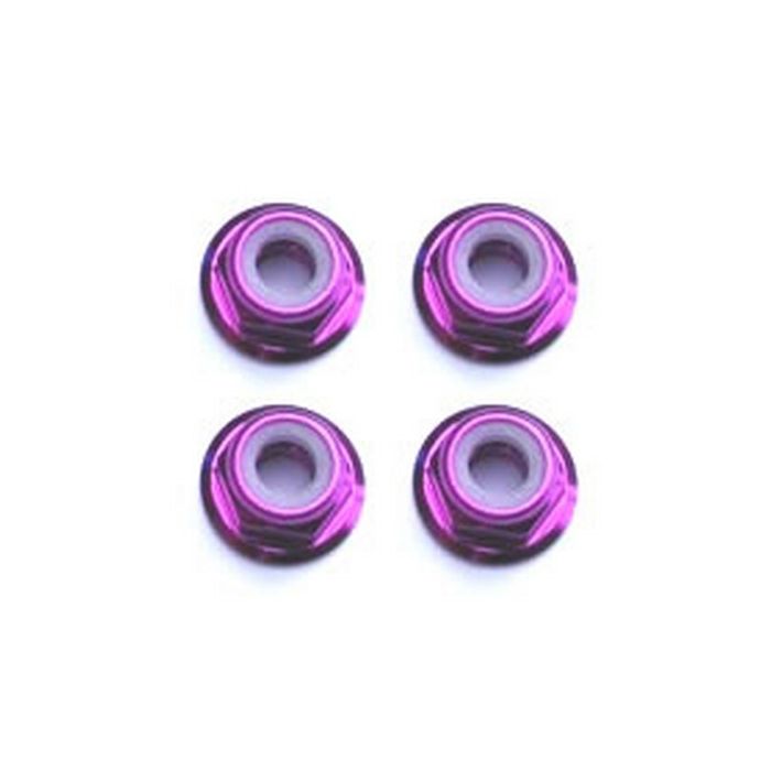 FASTRAX M3 PURPLE FLANGED LOCKNUTS 4PCS