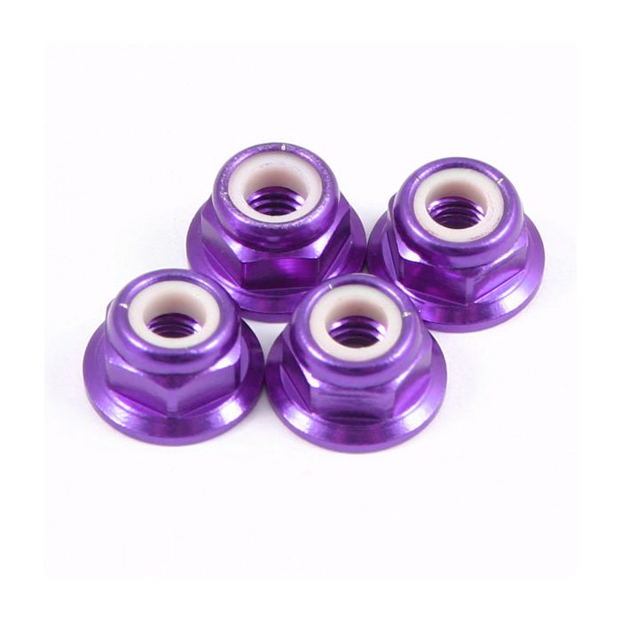 Fastrax M4 Purple Flanged Locknuts