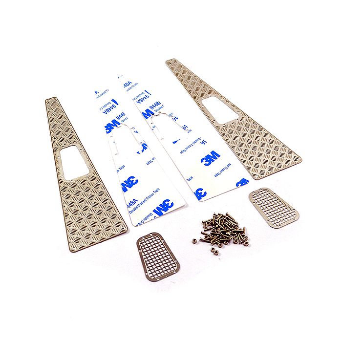 FASTRAX TRX-4 STAMPED STEEL FRONT FENDER PLATE & VENTS (4PC)