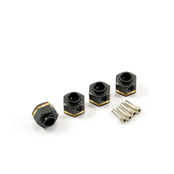 FASTRAX TRX-4 BRASS HEX WHEEL HUBS V2 +3MM (4)