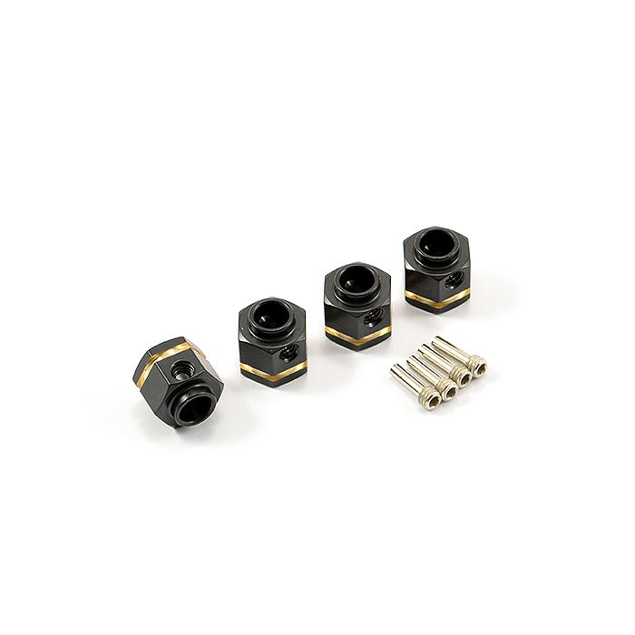 FASTRAX TRX-4 BRASS HEX WHEEL HUBS V2 +5MM (4)
