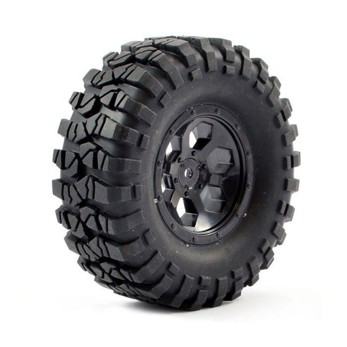 FTX OUTBACK PRE-MOUNTED 6HEX/TYRE (2) - BLACK