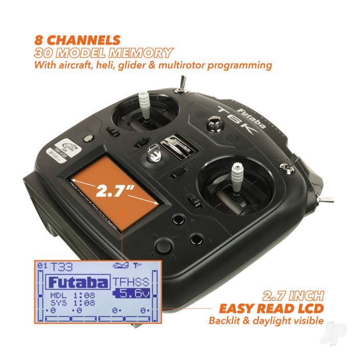 Futaba 6K 8-channel Air Radio with R3008SB Rx Mode 2