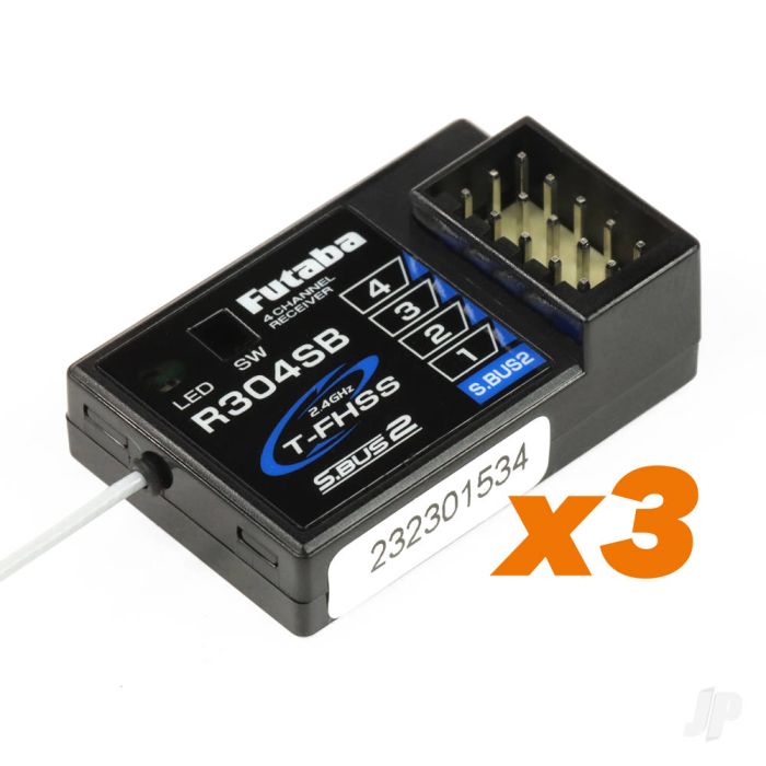 Futaba T4PM Plus 4-Channel Surface Radio w/ 3x R304SB Receivers