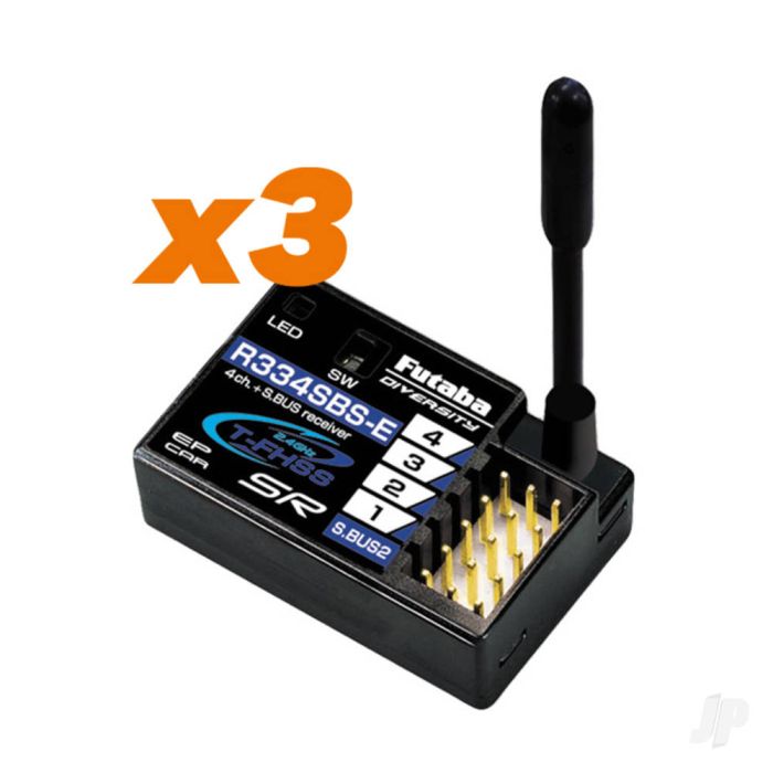 Futaba T4PM Plus 4-Channel Surface Radio w/ 3x R334SBS-E Receivers