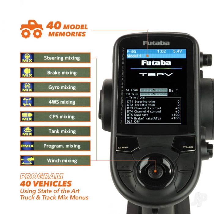 Futaba T6PV 6 Channel Surface Radio RC Transmitter w/ R404SBSE Receiver