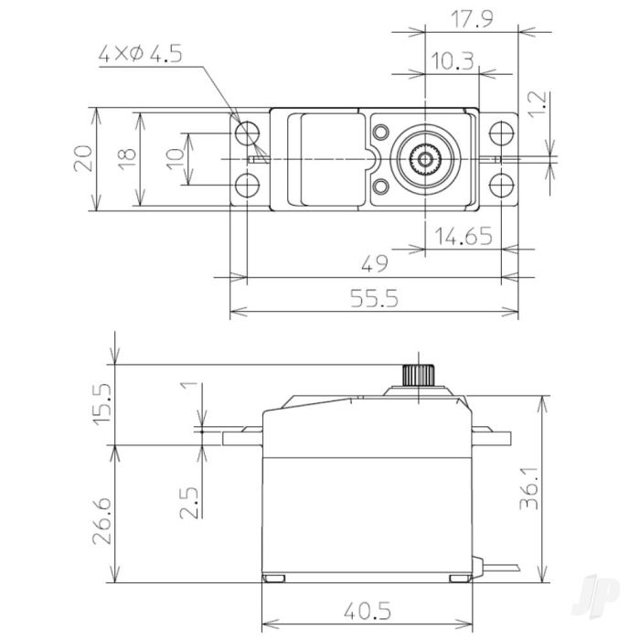 Futaba S-U301 Standard Digital Servo PWM/S.BUS2 3.9kg 0.16s 4.8V - 7.4V (Bulk 10pcs)