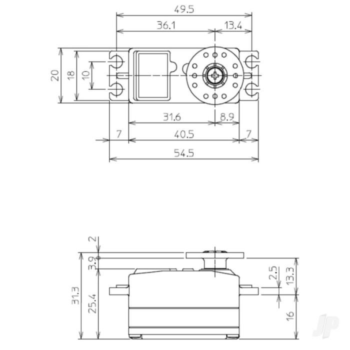 Futaba S-A400 Low Profile Digital Servo PWM/S.BUS2 8.0kg 0.08s 4.8V - 7.4V