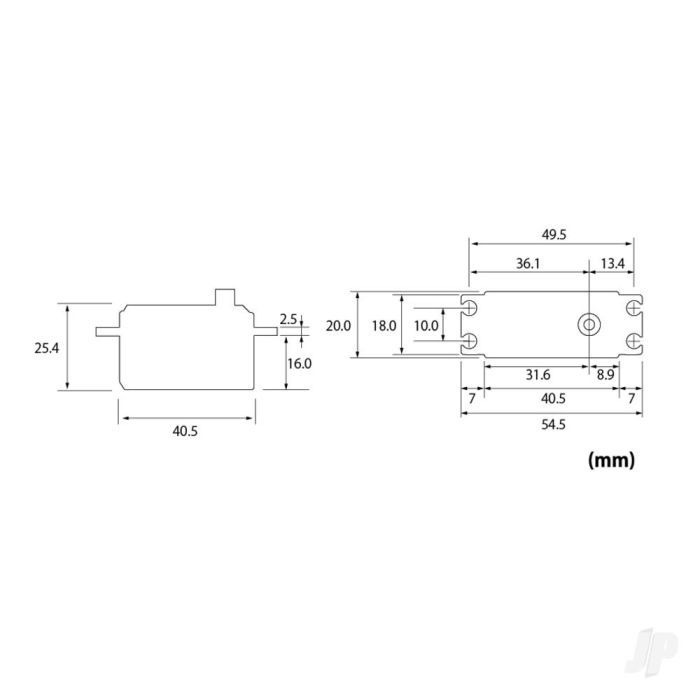 Futaba S-C400 Low Profile Digital Servo PWM/S.BUS2 8kg 0.08s 4.8V - 7.4V