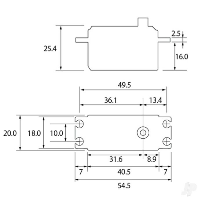 Futaba S-C400 Low Profile Digital Servo PWM/S.BUS2 8kg 0.08s 4.8V - 7.4V