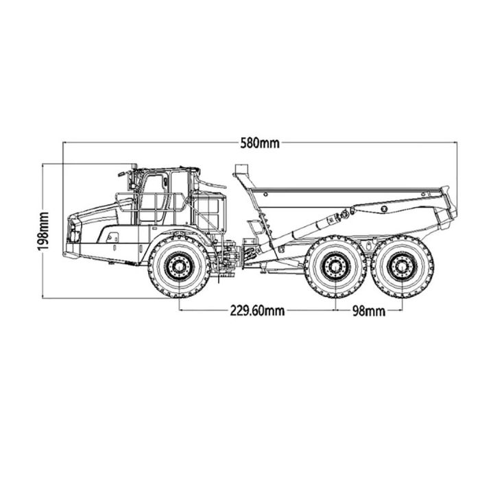 Huina 1:16 K960 Hydraulic Kabolite 6x6 Alloy RC Articulated Dump Truck