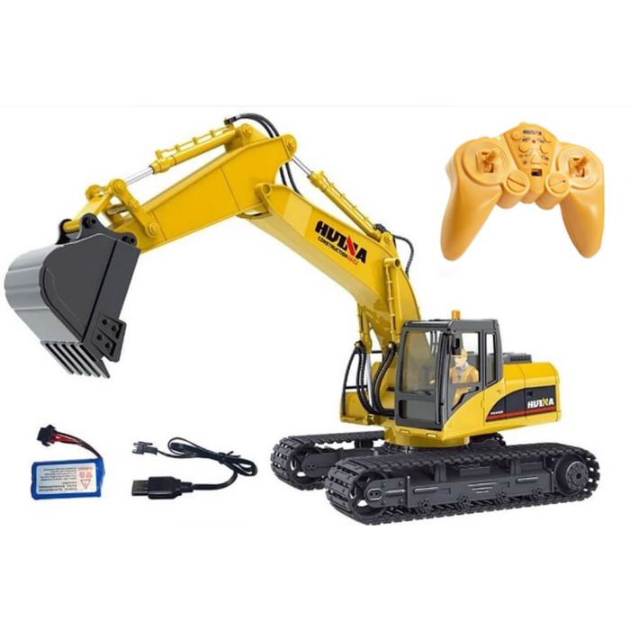 Huina 1/14 RC Excavator Digger w/ Metal Bucket, Lights & Sound