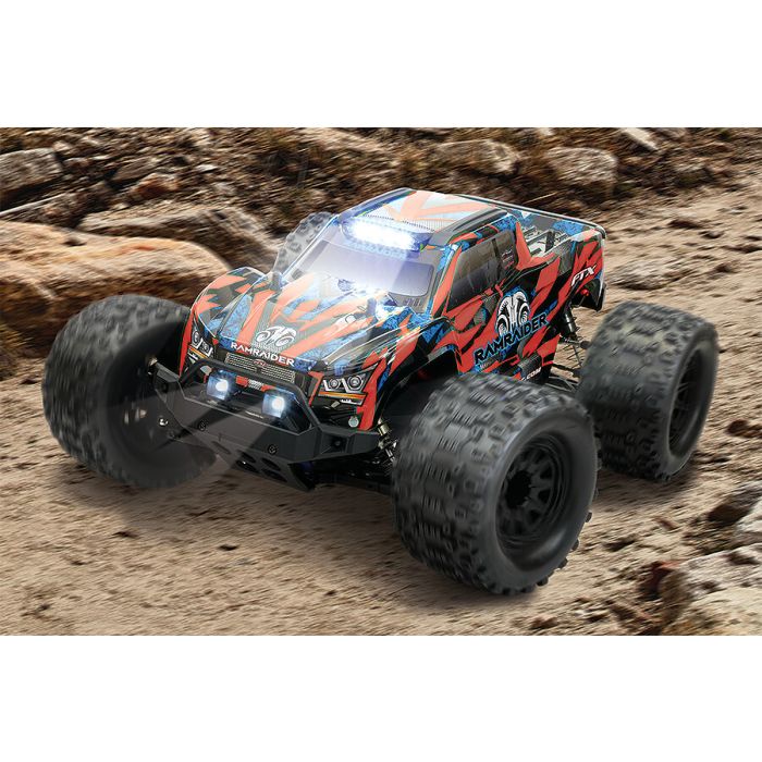 FTX 1:10 Ramraider Brushless 4x4 RTR RC Monster Truck w/LED Lights - Red/Blue