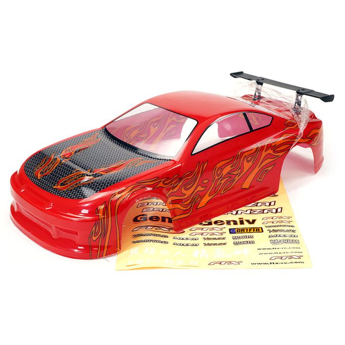 FTX Banzai Nissan S15 Silvia Style 1:10 RC Drift Car Body Shell – Red