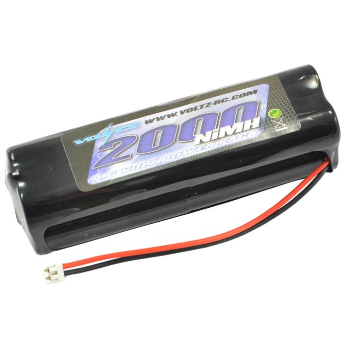 Voltz 2000mAh 9.6V Square Tx Transmitter Battery fits JR, Spektrum, Etronix, Tamco
