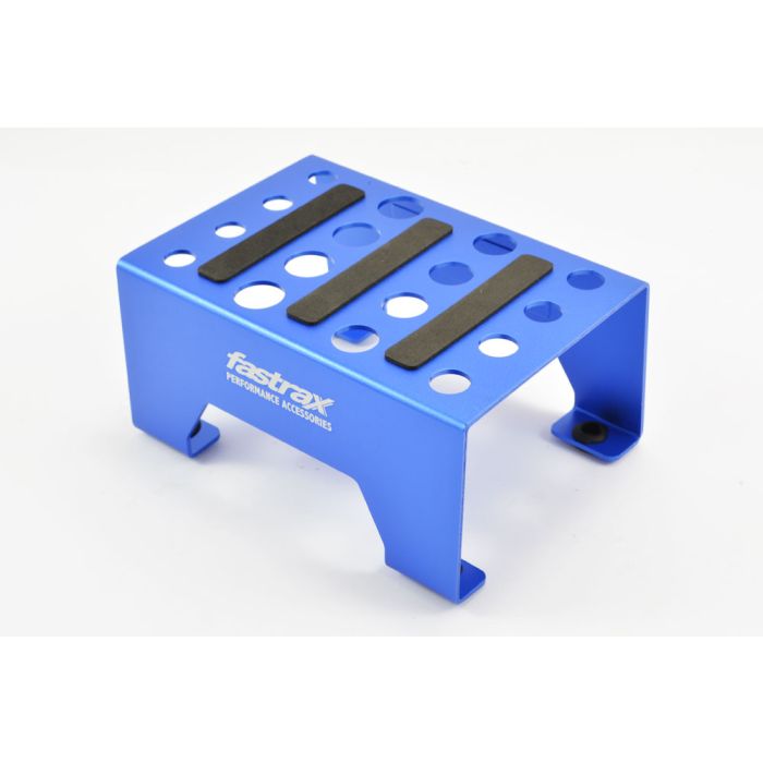 Fastrax Blue Anodised Aluminium Car Pit Stand for RC Cars