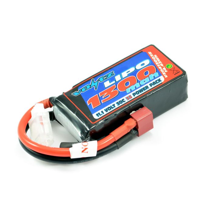 Voltz 1300mAh 3S 11.1V 30C LiPo RC Battery w/XT60 Connector Plug