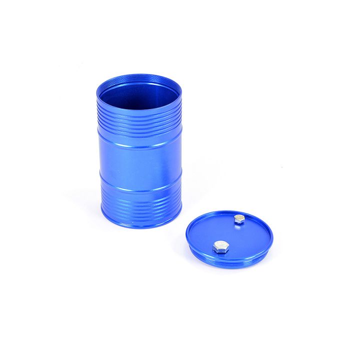 Fastrax RC Scale Model Car Aluminium Anodised Oil Drum W/Removable Lid - Blue