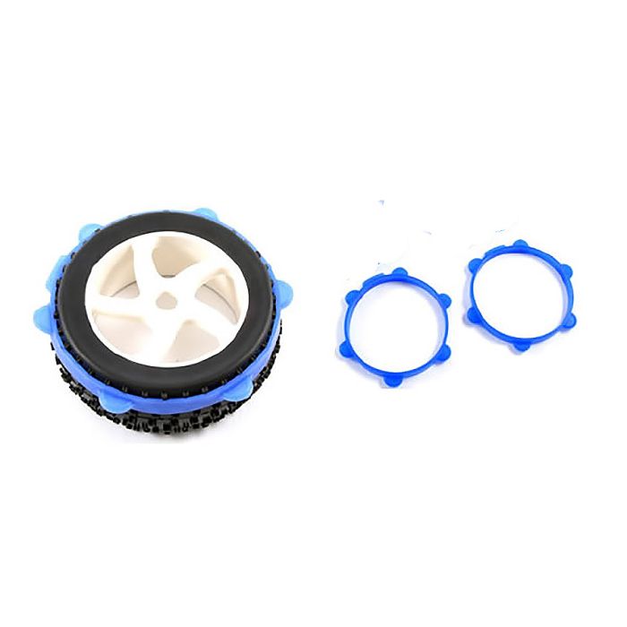 Fastrax 1/8th Rubber Tyre Bands for RC Car Wheels - Blue (2)